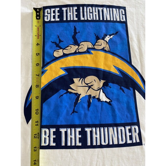 San Diego Chargers One Charge Men's T Shirt XL White Fruit Loom Tee NFL Vtg - Picture 2 of 11